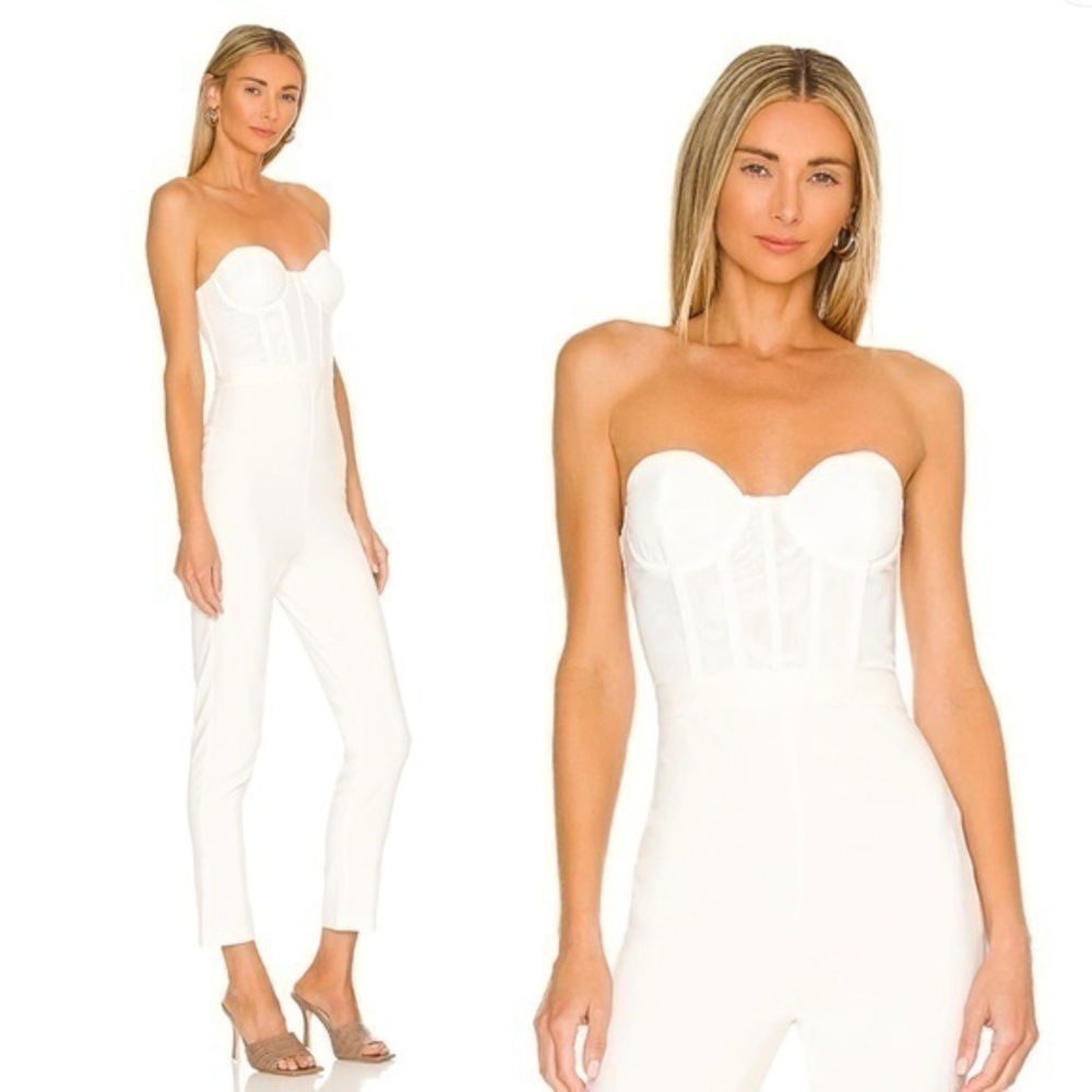 NBD Hastings Bustier Jumpsuit - White